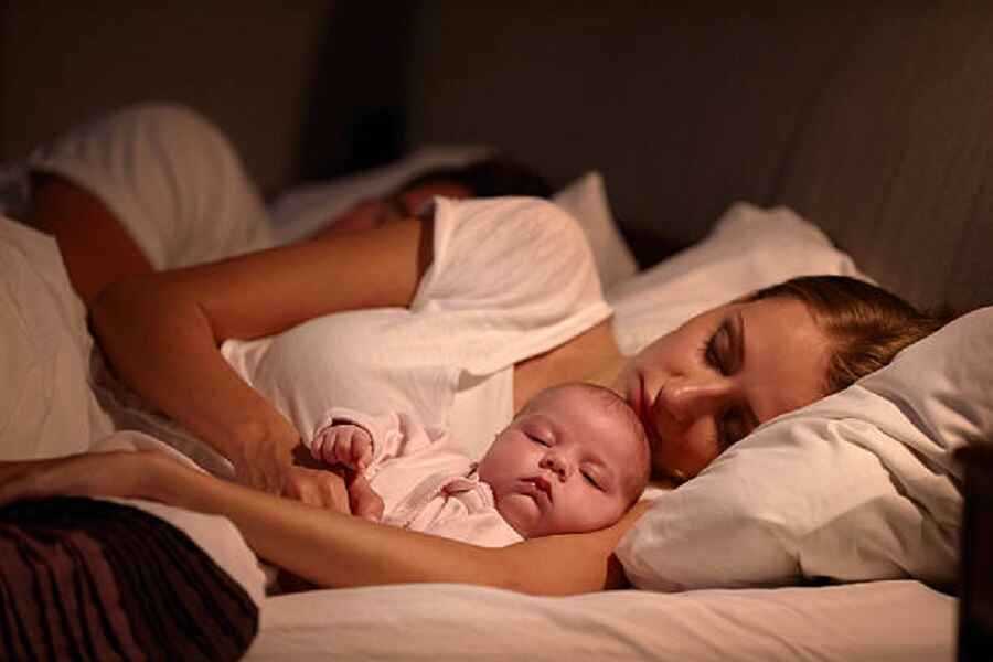 Sleeping Baby with parents